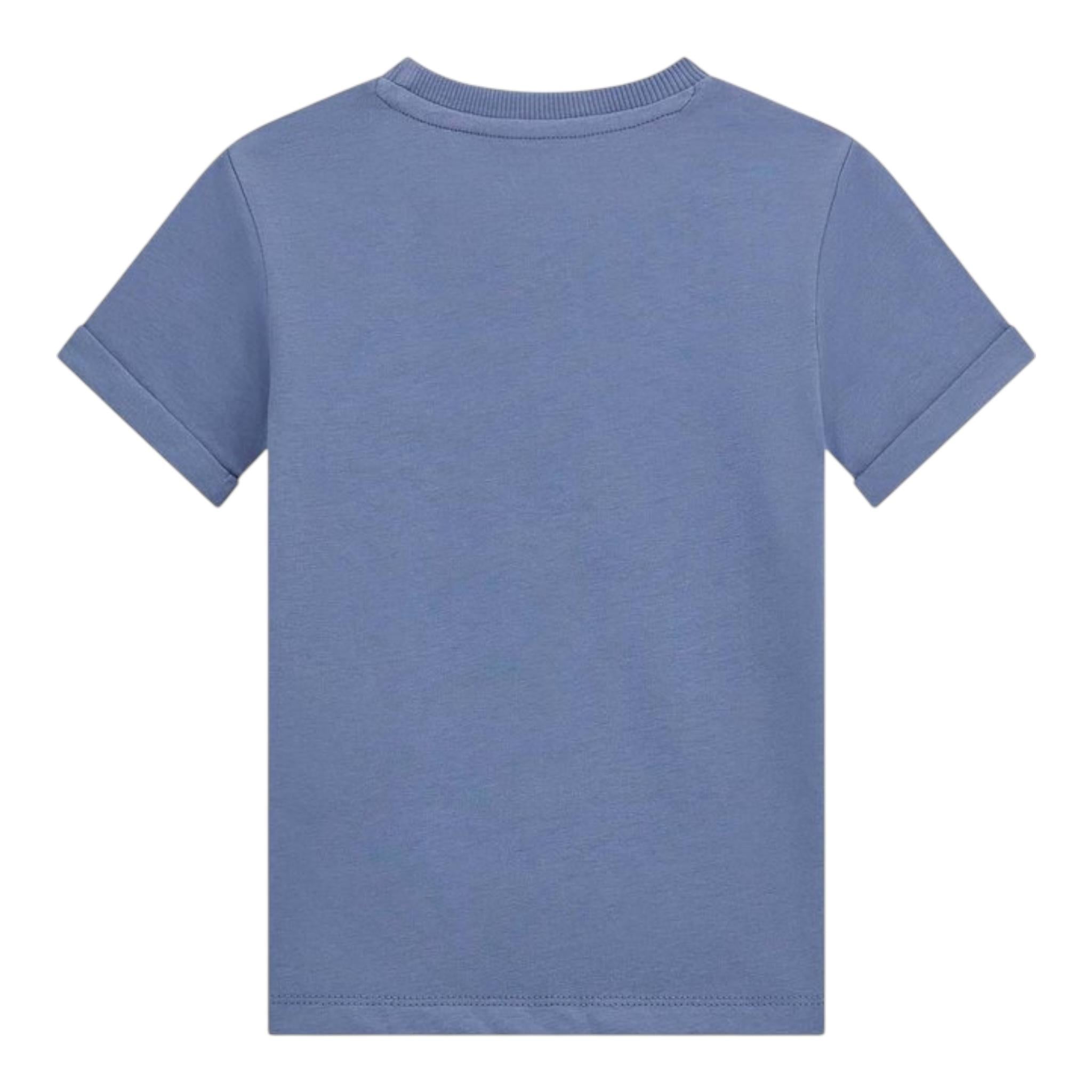 Guess T-Shirt Girocollo Tinta Unita con Stampa per Neonato N5GI04K8HM4 AZZURRO GUESS 