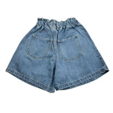 Marc Ellis Short In Denim Tinta Unia con Elastico In Vita per Bambina JMJSO16947 AZZURRO MARC ELLIS 