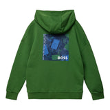 Boss Green Printed Solid Color Hoodie For Boys