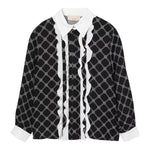 Elisabetta Franchi Camicia Bicolore Logata per Bambina EFCA257 BIANCO/NERO ELISABETTA FRANCHI 