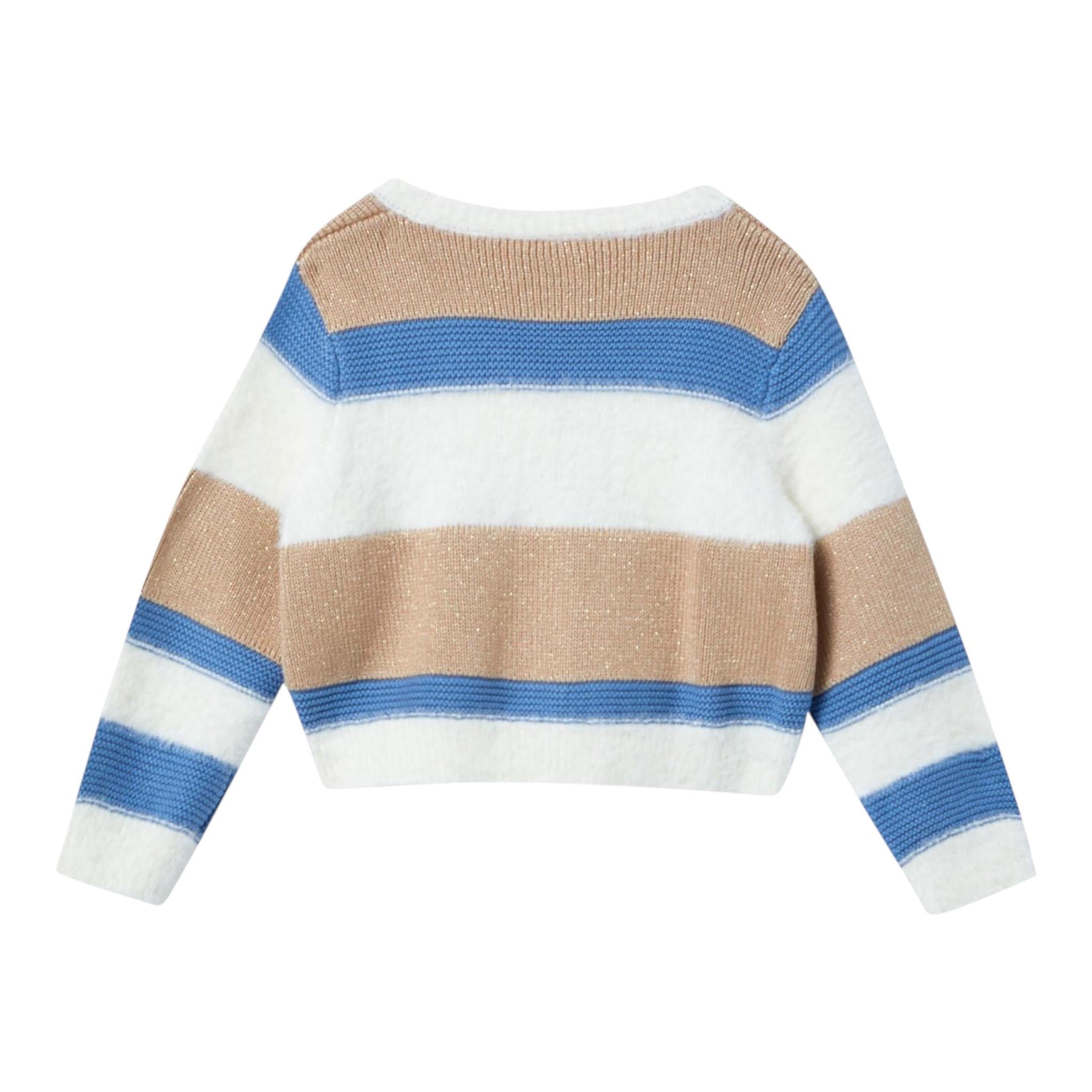 LIU JO maglia tricolore girocollo con fantasia a righe Bianco per Neonata KF4073MA97E BIANCO LIU JO 