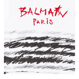 Balmain Solid Color Hoodie With Print White For Boys