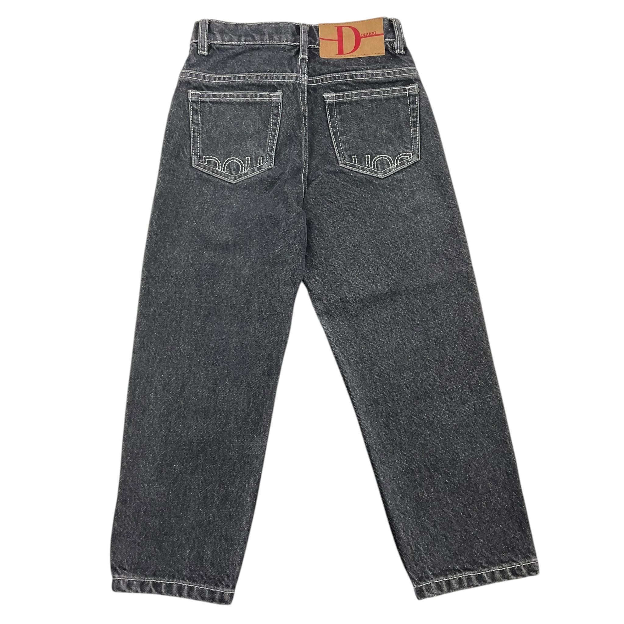 DOU DOU jeans tinta unita con girovita regolabile  Nero per Bambino DV6P60 NERO DOU DOU 