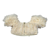 Fun & Fun Top Mezza Manica con Applicazioni Tulle per Bambina FNCBTP01046X AVORIO FUN & FUN 