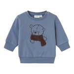 NAME.IT felpa chiusa girocollo tinta unita con ricami orso Petrolio per Neonato 13236038 PETROLIO NAME.IT 