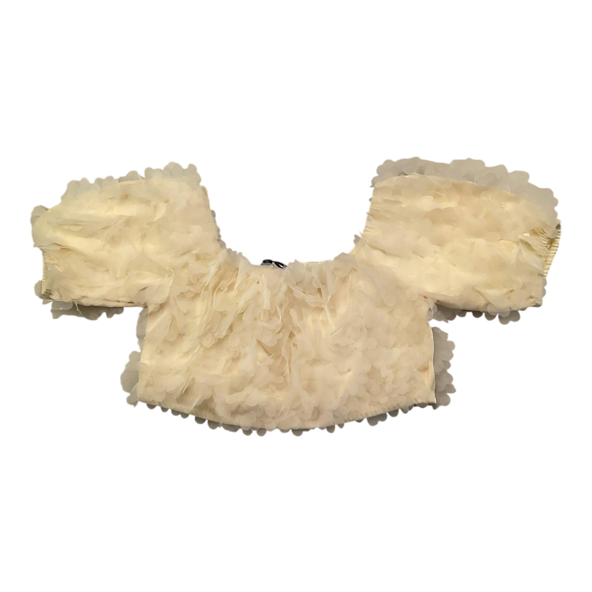 Fun & Fun Top Mezza Manica con Applicazioni Tulle per Bambina FNCBTP01046 AVORIO FUN & FUN 