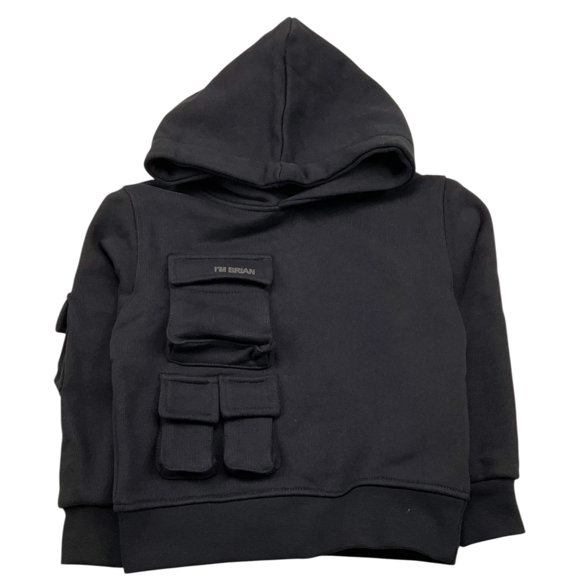 I'M BRIAN felpa chiusa con cappuccio tinta unita Nero per Bambino F3125J NERO I'M BRIAN 