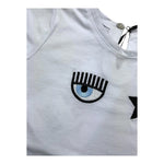 CHIARA FERRAGNI t-shirt girocollo tinta unita cn ricami Bianco per Neonata 53A607 BIANCO CHIARA FERRAGNI 