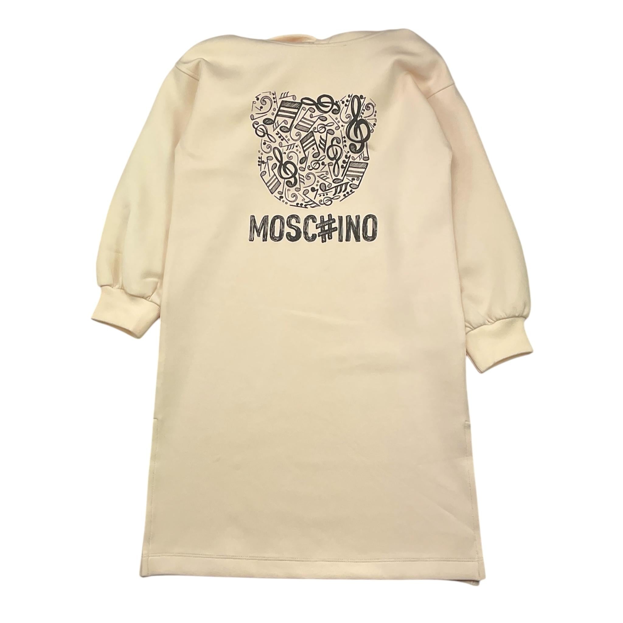 MOSCHINO abito modello felpa tinta unita con stampa Beige per Bambina HDV0GR BEIGE MOSCHINO 