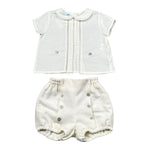 Granlei Completo 2 Pezzi Camicia-Coulotte per Neonato FKRKKR BIANCO GRANLEI 