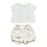 Granlei Completo 2 Pezzi Camicia-Coulotte per Neonato FKRKKR BIANCO GRANLEI 