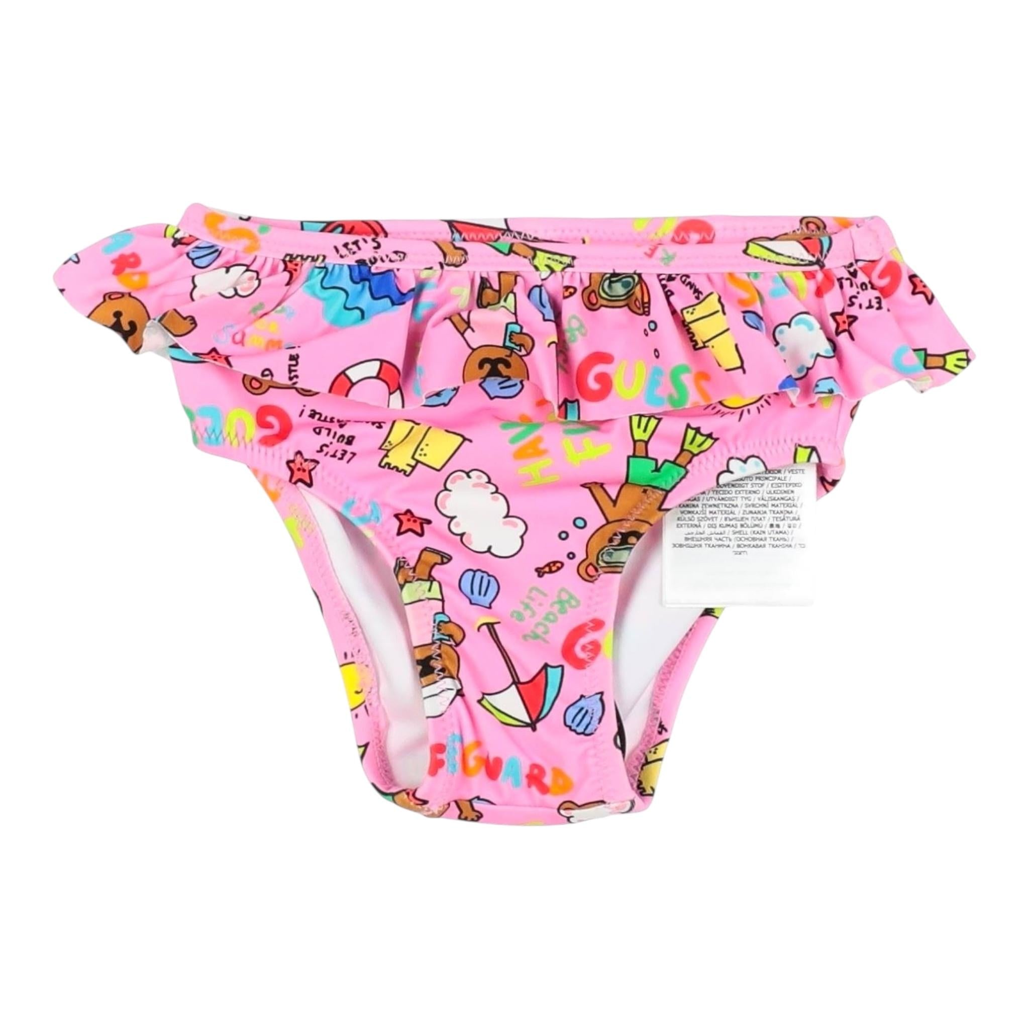 Guess Costume Mutadina Tinta Unita con Stampe per Neonata A3GZ03MP004 ROSA GUESS 