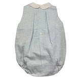 Baby Gi Romper Armhole Check Pattern White/Blue For Newborn
