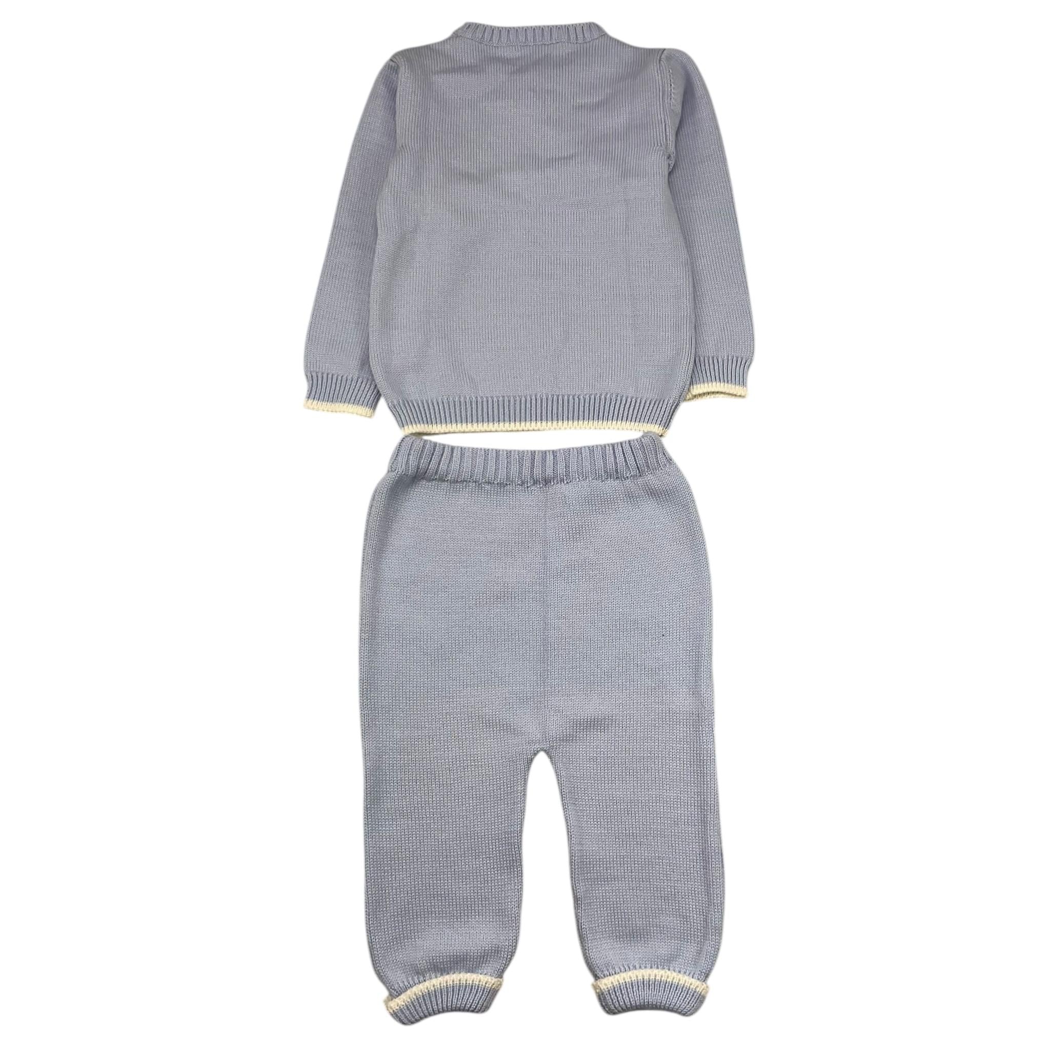 BEBE' DI ALMY completo 2 pezzi maglia-pantalone tinta unita Azzurro per Neonato 2P66 AZZURRO BEBE' DI ALMY 