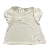 Le Bebe' Plain White Collared T-Shirt for Baby Girls