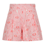 Simonetta Short Solid Color With Pink Applications For Girls
