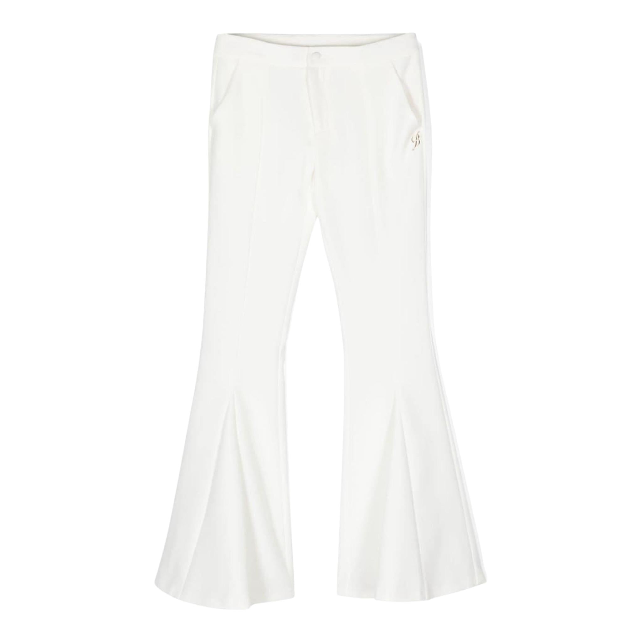 Miss Blumarine Pantalone Tinta Unita Modello Zampa per Bambina IA4020 PANNA MISS BLUMARINE 