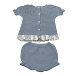 Juliana Completo 2 Pezzi T-Shirt In Maglia-Coulotte Azzurro per Neonata J7069 AZZURRO JULIANA 