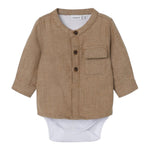 NAME.IT camicia body manica lunga Beige per Neonato 13221372 BEIGE NAME.IT 