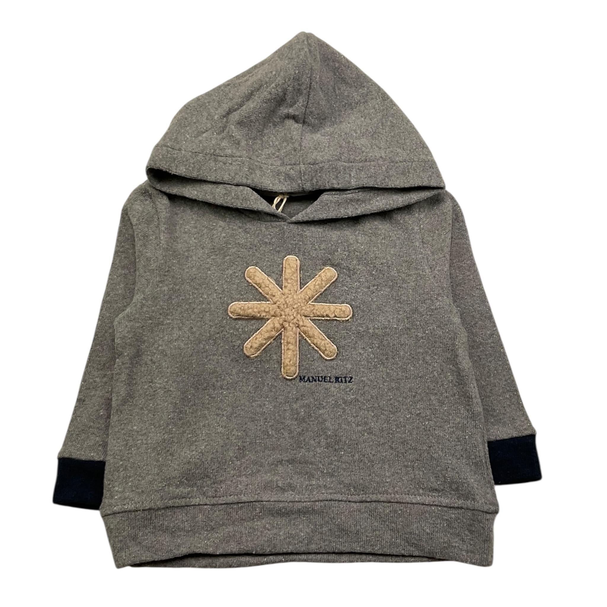 MANUEL RITZ felpa chiusa con cappuccio tinta unita con logo Grigio per Bambino MR2803JX GRIGIO MANUEL RITZ 