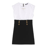 Balmain Two-Tone Black/White Sleeveless Dress For Girls