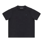 Emporio Armani T-Shirt Girocollo Tinta Unita con Logo per Bambino EB000166X BLU EMPORIO ARMANI 