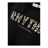 NAME.IT felpa chiusa girocollo tinta unita con stampa n Nero per Bambino 13233350 NERO NAME.IT 