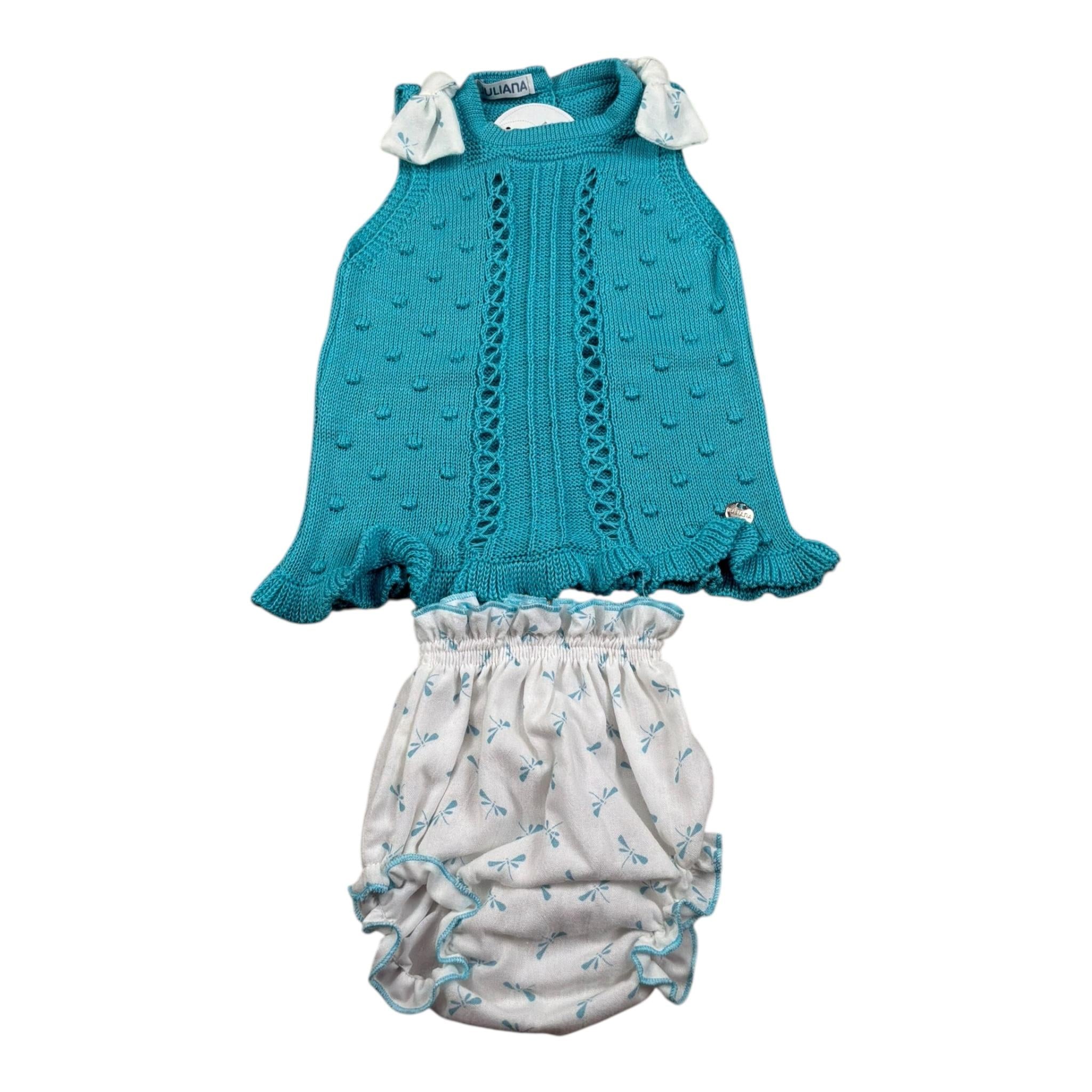 Juliana Completo 2 Pezzi Canotta Maglia-Culotte per Neonata 25076 AZZURRO JULIANA 