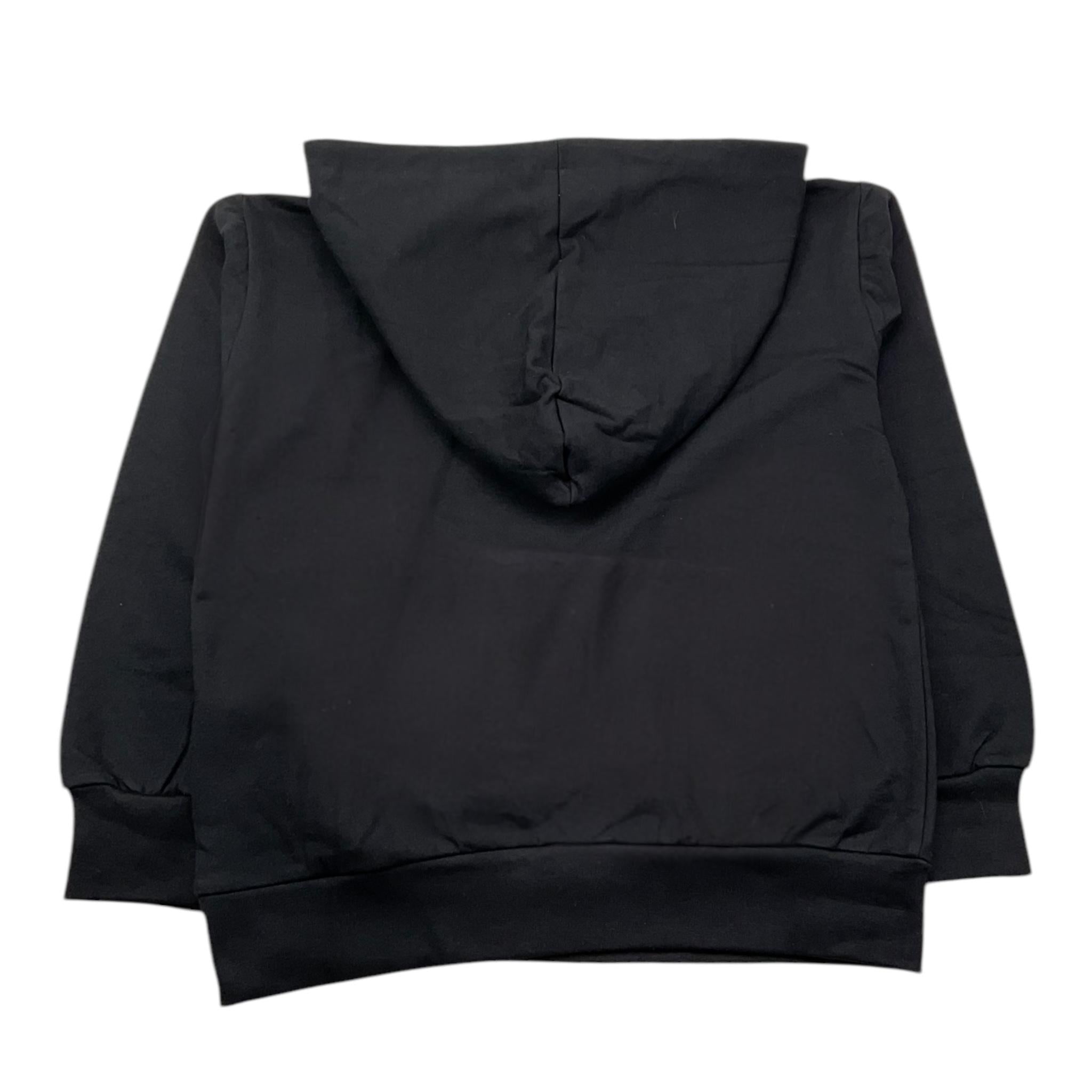NEVER TOO felpa chiusa con cappuccio tinta unita con stampa in contrasto Nero per Bambino NT2108R NERO NEVER TOO 