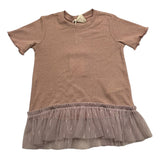 Caffe' D'Orzo Half Sleeve Dress Solid Color Lurex Pink For Baby Girl