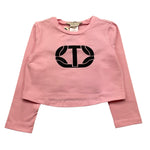 TWINSET shirt girocollo tinta unita con stampa Rosa per Bambina 242GJ2032XXXX ROSA TWINSET 