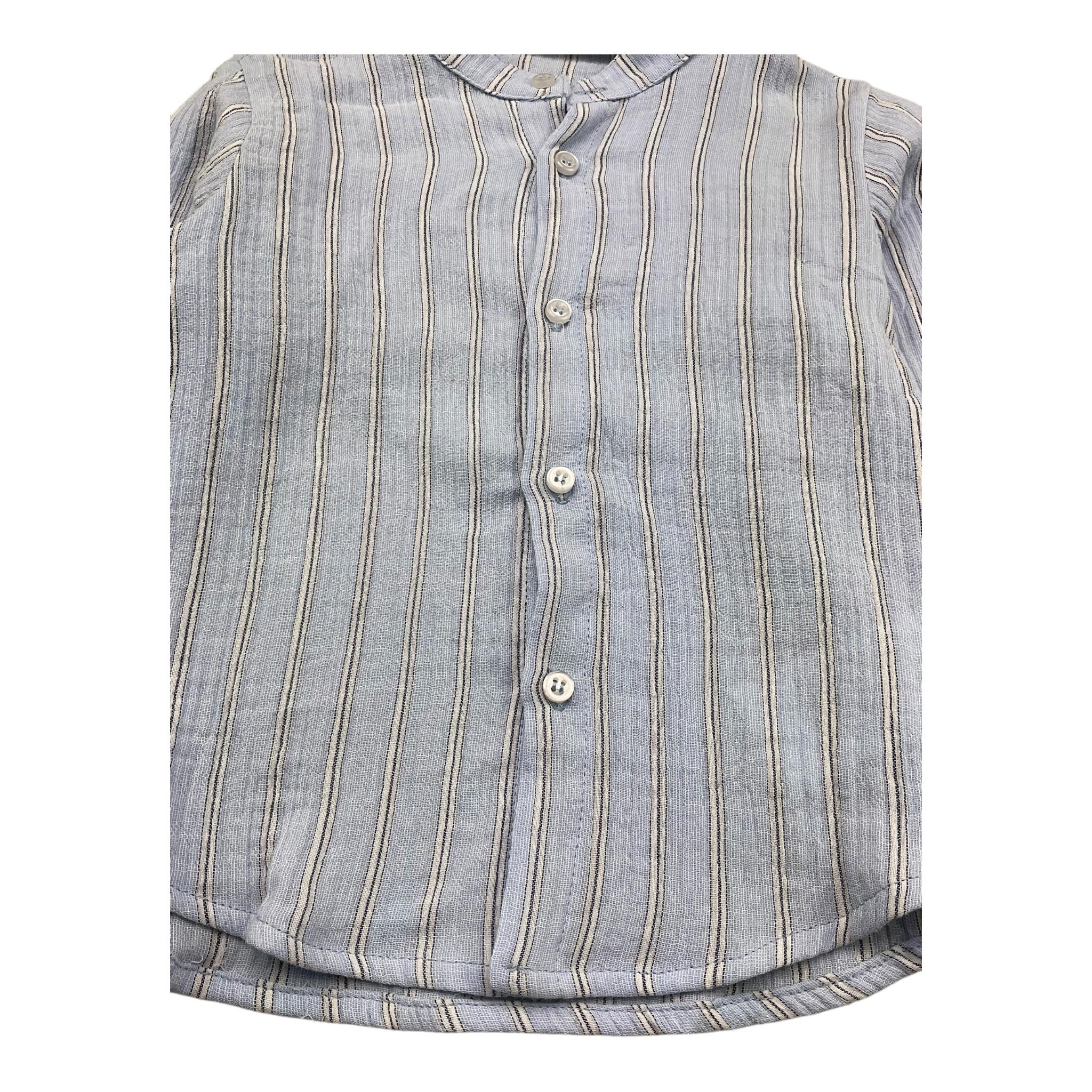 M+E' Camicia Manica Lunga Tinta Unita per Bambino UEM0580J AZZURRO M+E' 