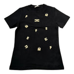 Elisabetta Franchi T-Shirt Girocollo Tinta Unita con Stampa per Bambina EFTS188 NERO ELISABETTA FRANCHI 