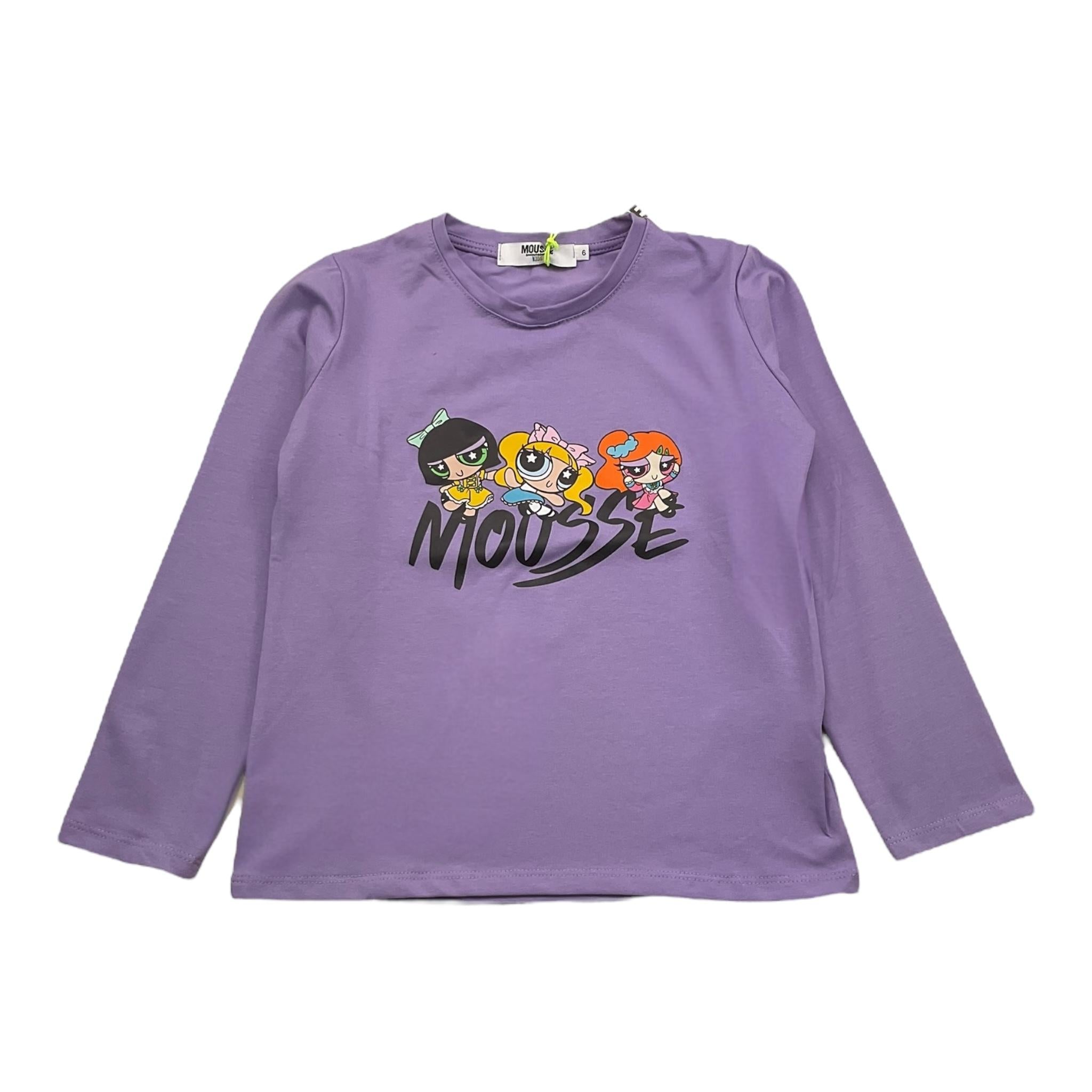 MOUSSE shirt girocollo tinta unita con stampa Viola per Neonata HKTL362L1N VIOLA MOUSSE 