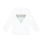 GUESS shirt girocollo tinta unita ocn logo Bianco per Neonato N4YI36K8HM4NX BIANCO GUESS 