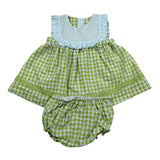 Juliana Abito Giromanica con Culotte per Neonata 25107 VERDE JULIANA 