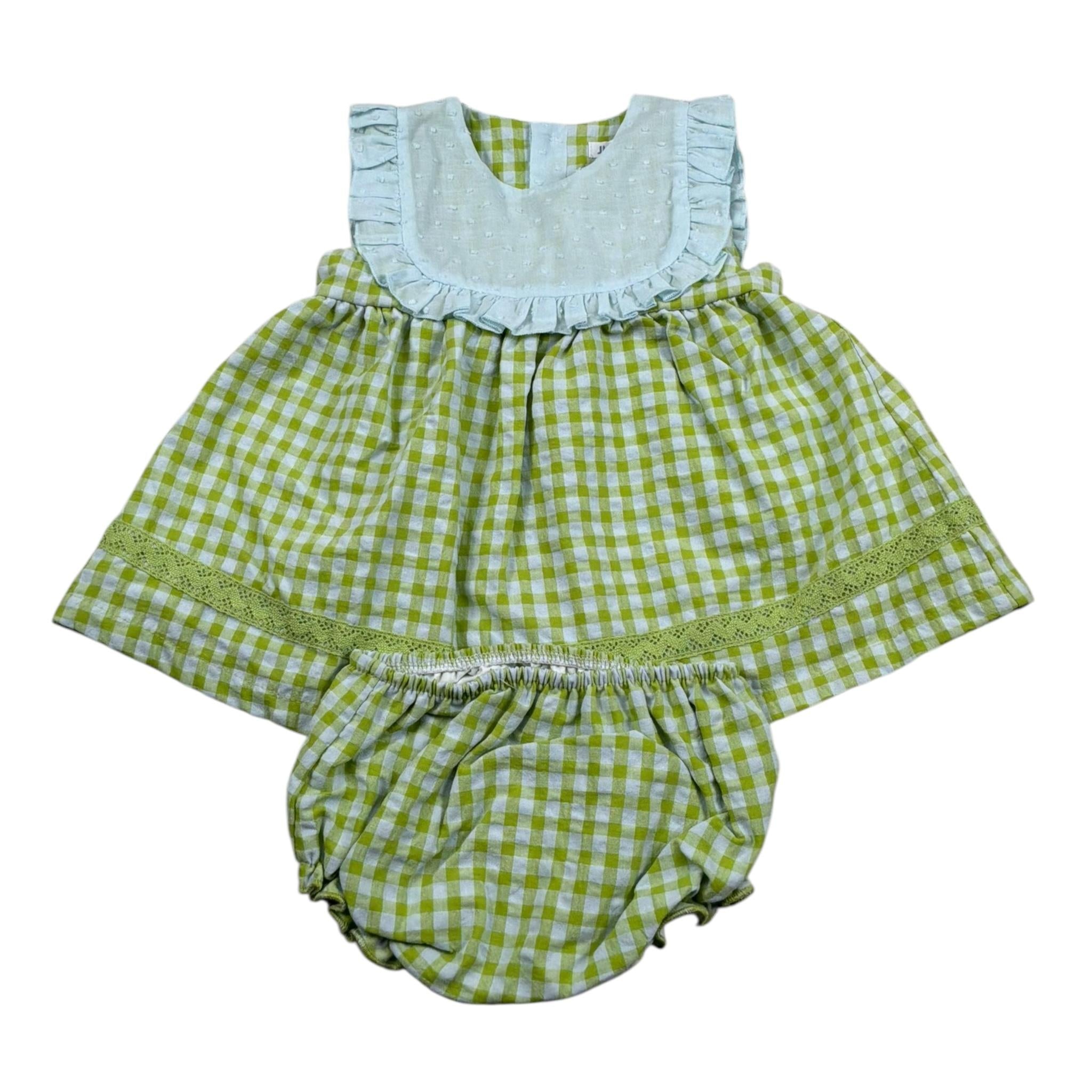 Juliana Abito Giromanica con Culotte per Neonata 25107 VERDE JULIANA 