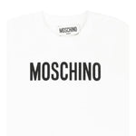 Moschino T-Shirt Girocollo Tinta Unita con Stampe In Contrasto per Neonato MUM04FX BIANCO MOSCHINO 