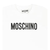 Moschino T-Shirt Girocollo Tinta Unita con Stampe In Contrasto per Neonato MUM04FX BIANCO MOSCHINO 