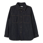 ZHOE & TOBIAH camicia in denim tinta unita con cuciture in contrasto Blu per Bambino DDL4 BLU ZHOE & TOBIAH 