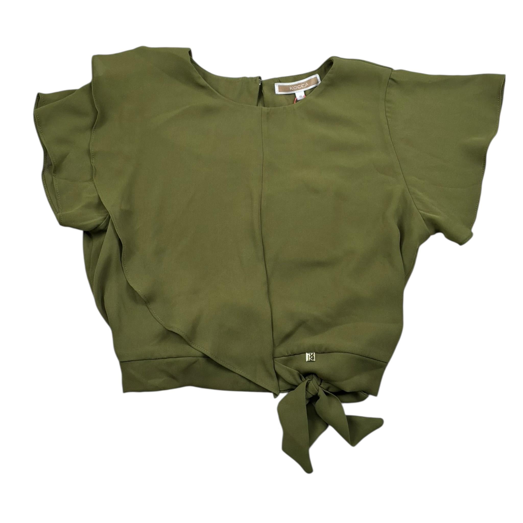 Kocca Camicia Mezza Manica Tinta Unita per Bambina TAMAJAL VERDE Kocca 
