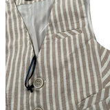 Manuel & Frank Gilet Tinta Unita con Bottoni E Fantasia A Righe per Neonato MF5155N BEIGE MANUEL & FRANK 