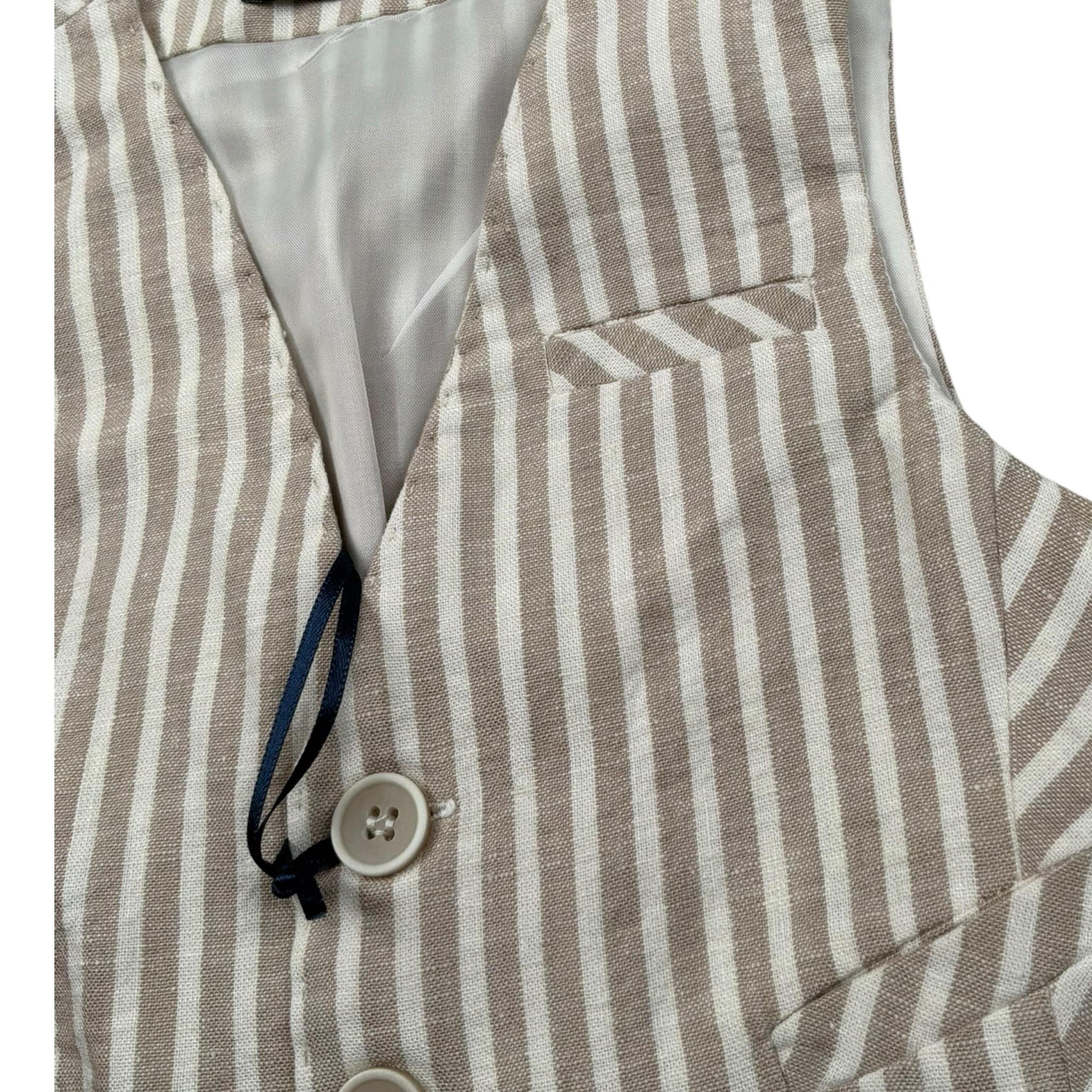 Manuel & Frank Gilet Tinta Unita con Bottoni E Fantasia A Righe per Neonato MF5155N BEIGE MANUEL & FRANK 