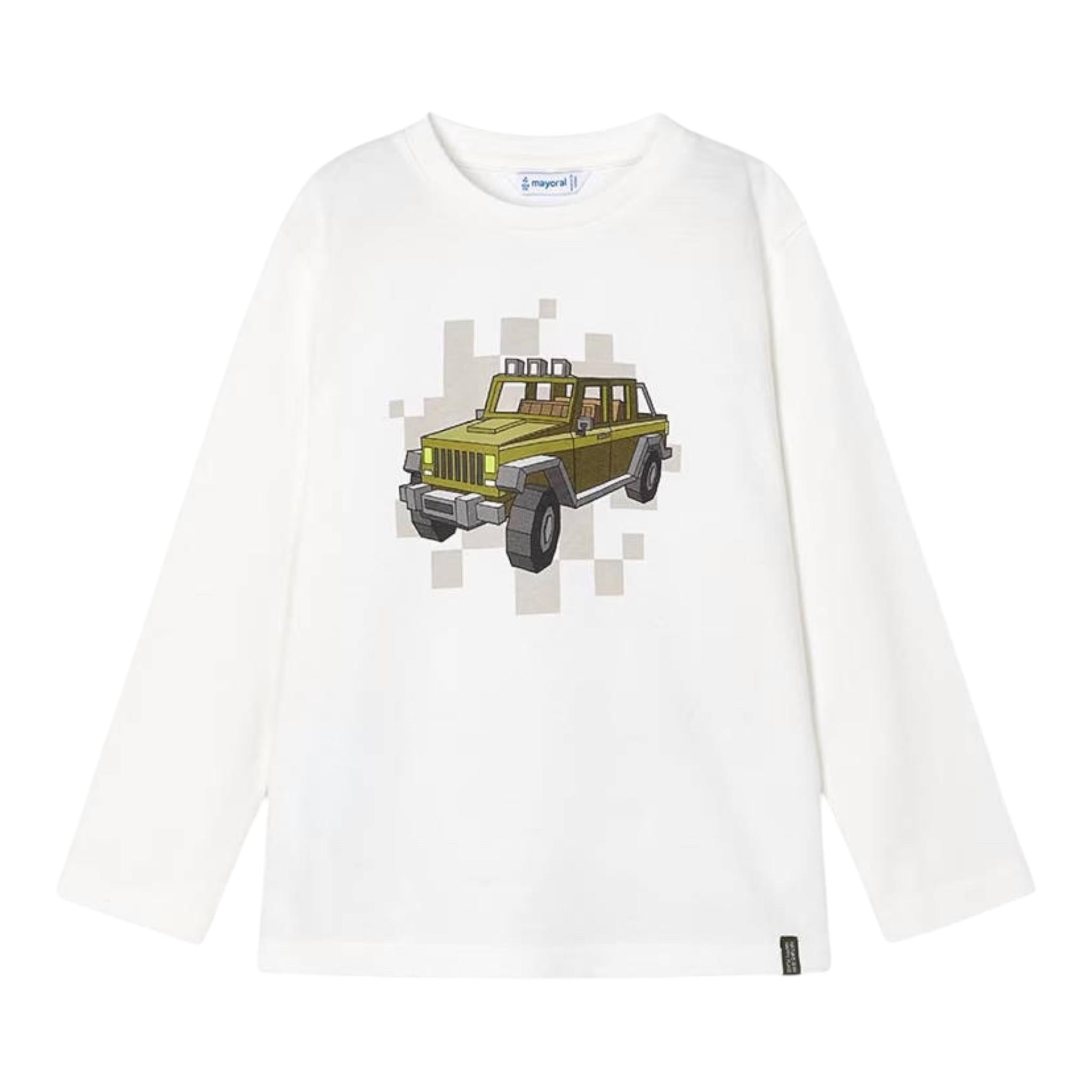 MAYORAL shirt girocollo tinta unita con stampa in contrasto Bianco per Neonato 4052 BIANCO MAYORAL 