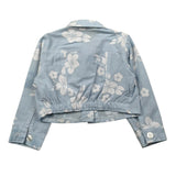 Le Bebe Giubbino Tinta Unita con Stampa Floreale per Neonata LBG5875 AZZURRO LE BEBE 