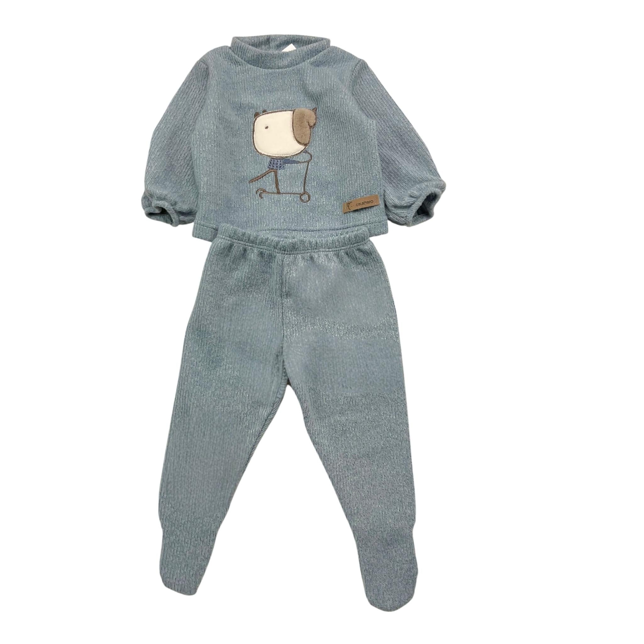 CALAMARO completo 2pz bicolore maglia-ghettina Azzurro per Neonato 11019 AZZURRO CALAMARO 