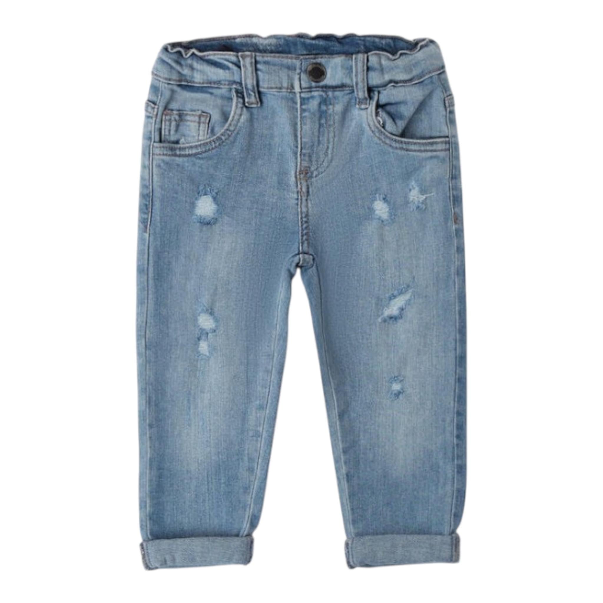 SARABANDA jeans tinta unita con girovita regolabile Azzurro per Bambino A245 AZZURRO SARABANDA 