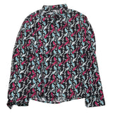 Daniele Alessandrini Black Floral Print Long Sleeve Shirt For Boys