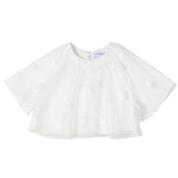Simonetta Top Half Sleeve Solid Color With White Tulle For Girls