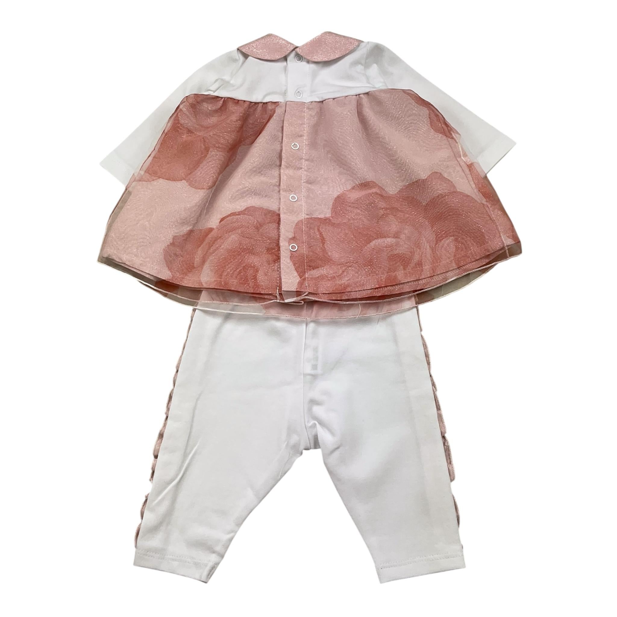 La Sartoria Dei Piccoli Completo 2 Pezzi Shirt-Leggins per Neonata LV310 BIANCO/ROSA LA SARTORIA DEI PICCOLI 